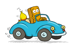 Directions and refueling_mascot car_©ZP_Illustrator Oliver Eger