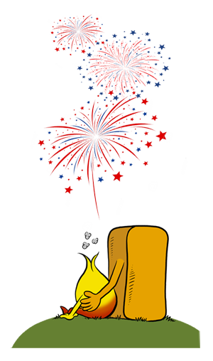 Brickyard Park Mildenberg_Mascot fireworks_©ZP_Illustrator Oliver Eger