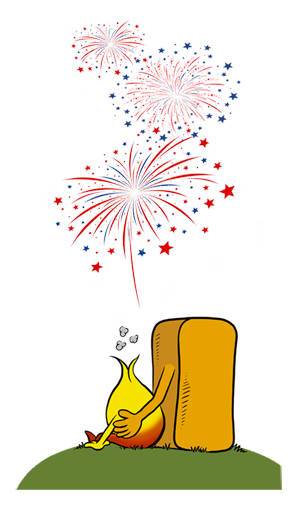 Ziegeleipark Mildenberg_Maskottchen-Feuerwerk_©ZP_Illustrator Oliver Eger